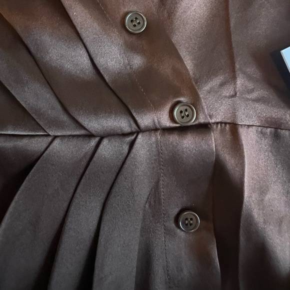 Reformation Brown Satin Mini Dress - Picture 5 of 9